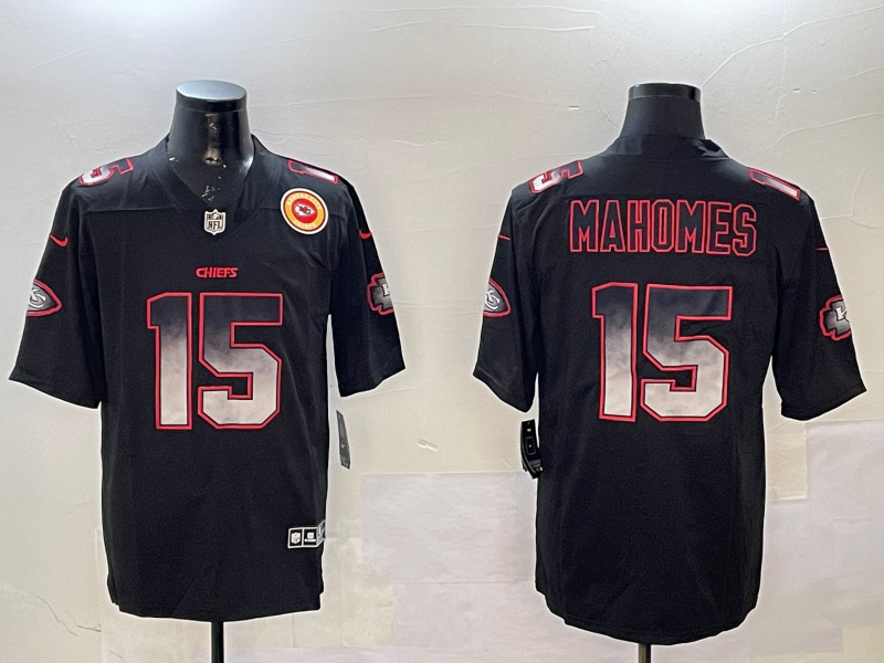 Men Kansas City Chiefs #15 Mahomes black Rainbow 2025 Nike Limited NFL Jersey style 7->kansas city chiefs->NFL Jersey
